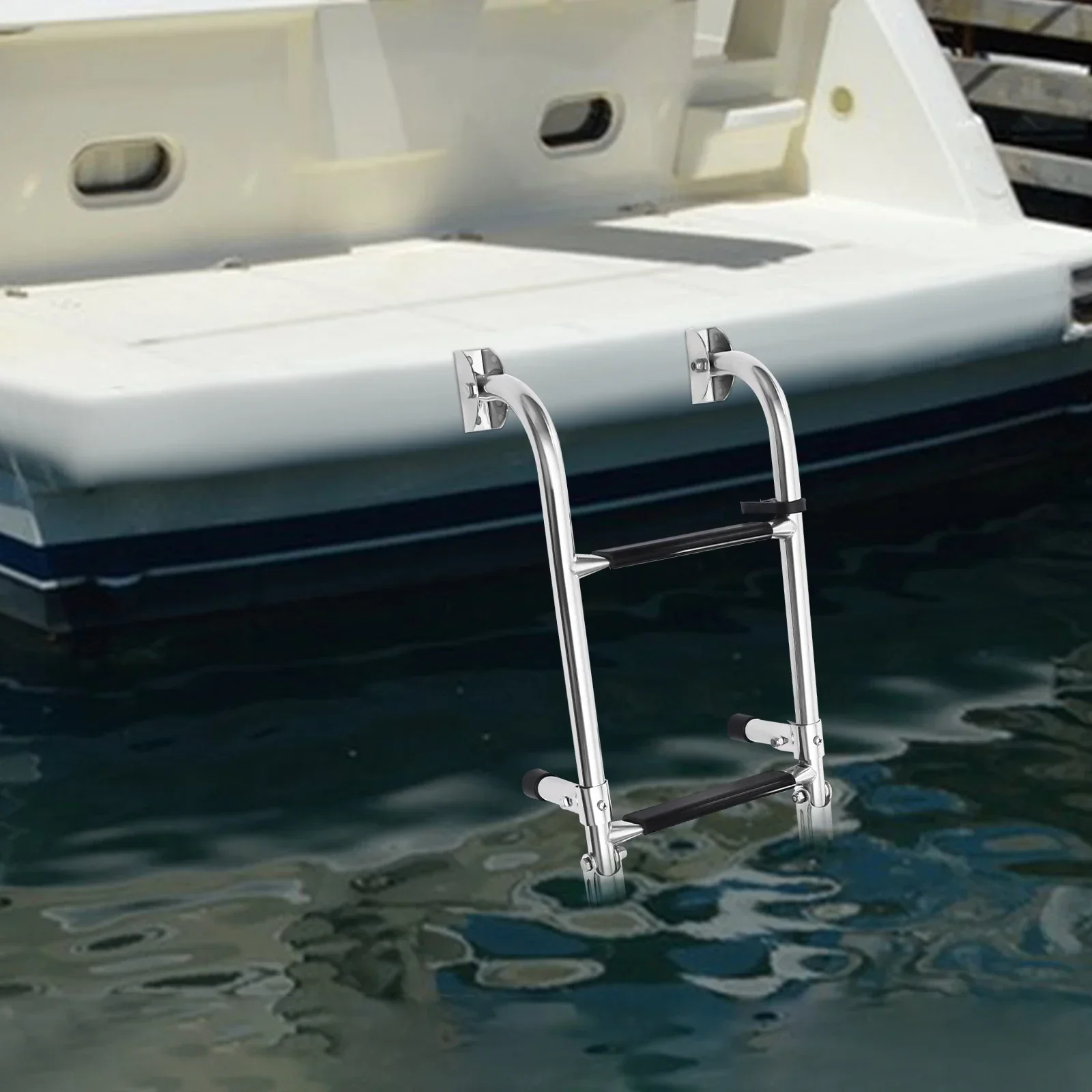 Scaletta pieghevole portatile in acciaio inossidabile 2+2 Scaletta per barche per yacht Barche da pesca