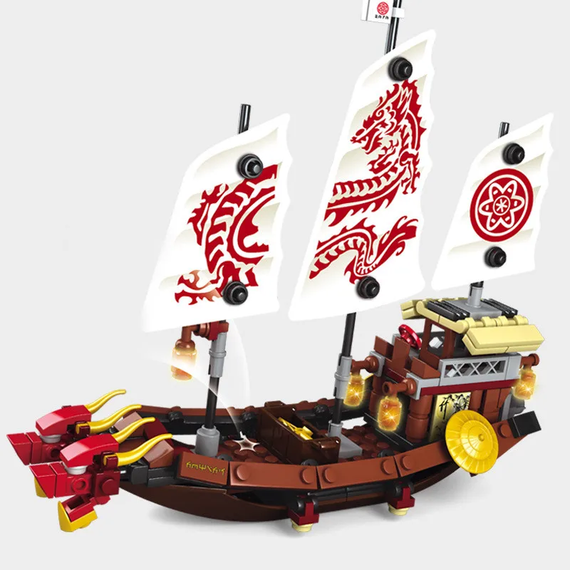New Phantom Ninja Rồng Tàu Khối Xây Dựng Mô Hình Sodiers Con Số Thuyền Gạch Mộc Sáng Tạo Chuyên Gia Trẻ Em Đồ Chơi Cho Bé Trai Trẻ Em