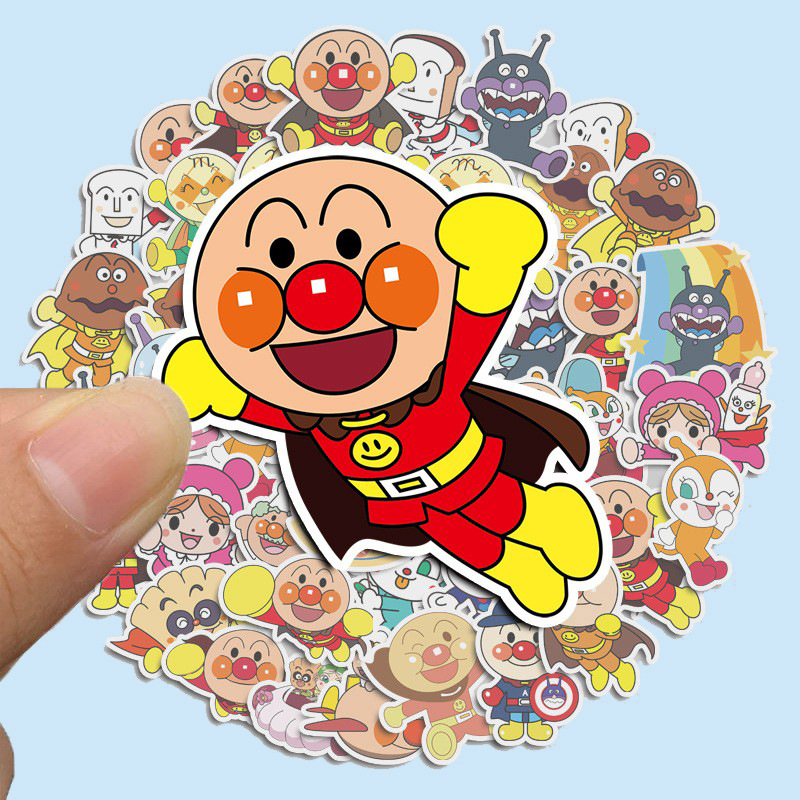 50 stücke Cartoon Anime Anpanman Graffiti Aufkleber Nette Tablet PC Wasser Tasse Handy Shell Kreative Dekorieren kinder DIY Spielzeug