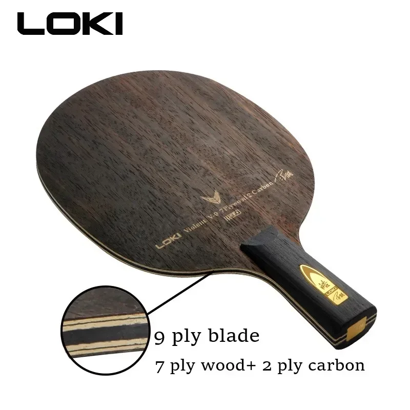LOKI V9 Ping Pong Blade 9 K9 Ply Wood Carbon Violent-9 OFF+ Professional Table Tennis Racket Blade with High Speed Good Control
