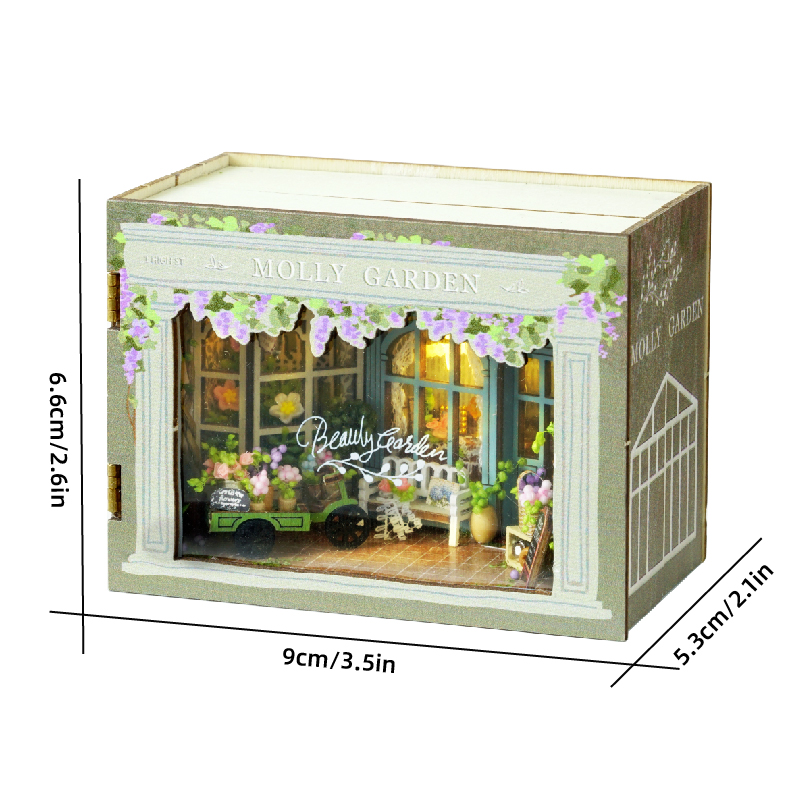 Mini casa de boneca diy pequena casa 3d quebra-cabeça montagem modelo de construção brinquedos casa decoração do quarto com móveis luzes led presentes