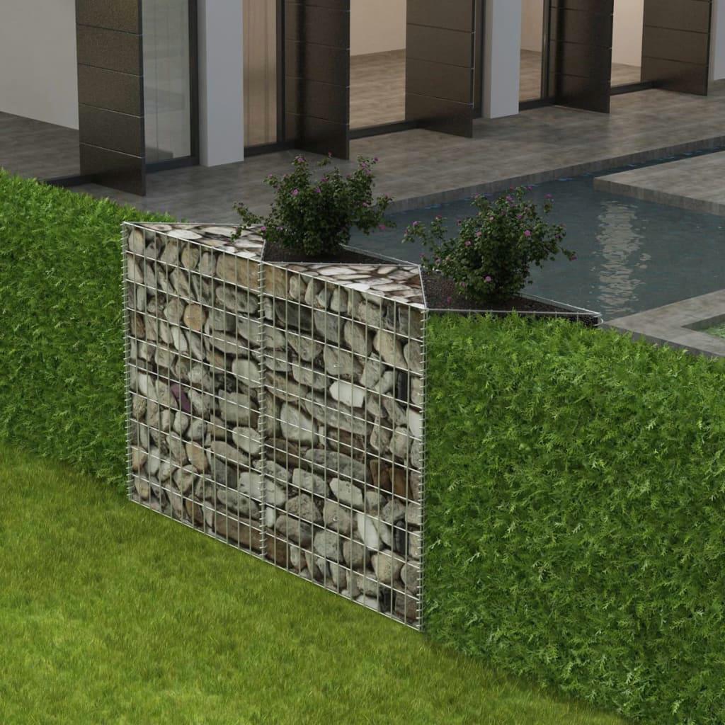Stalen Gabion Plantbox Verhoogd Tuinbed 120x30x100 cm Duurzame Groenteplanter voor Buitentuinieren
