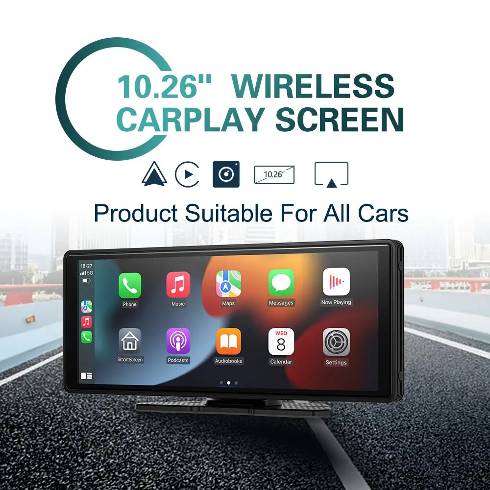 XUDA Universal 10,26 Zoll Autoradio Multimedia WIFI Video Player Wireless Carplay & Android Auto für Apple oder Android MP5-Player