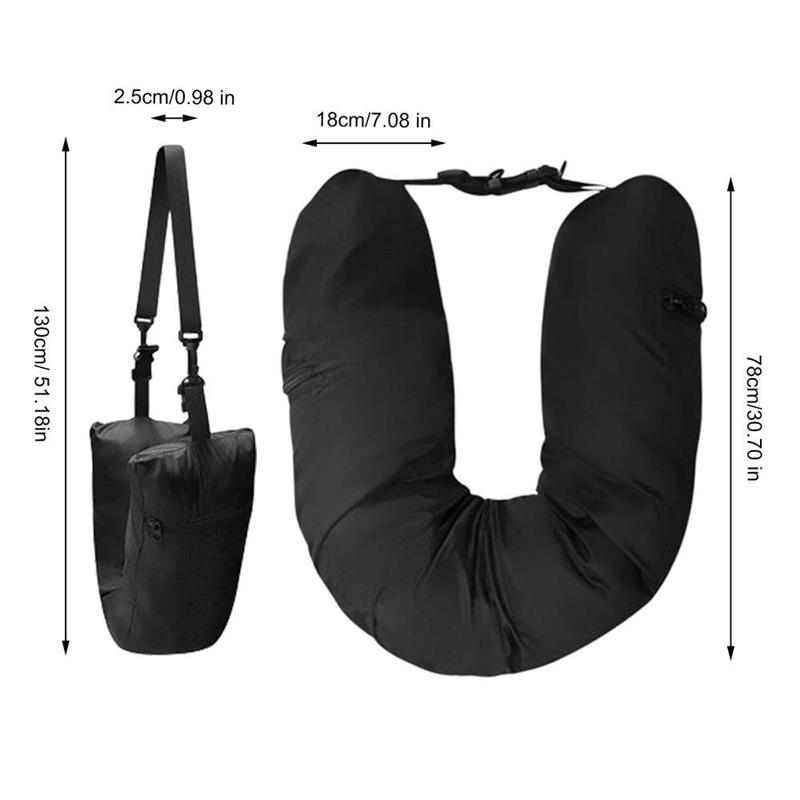 Borsa organizer per federa da viaggio riutilizzabile Borsa da viaggio portatile Cuscino per aereo Cuscino da viaggio per collo Viaggio auto-riempimento