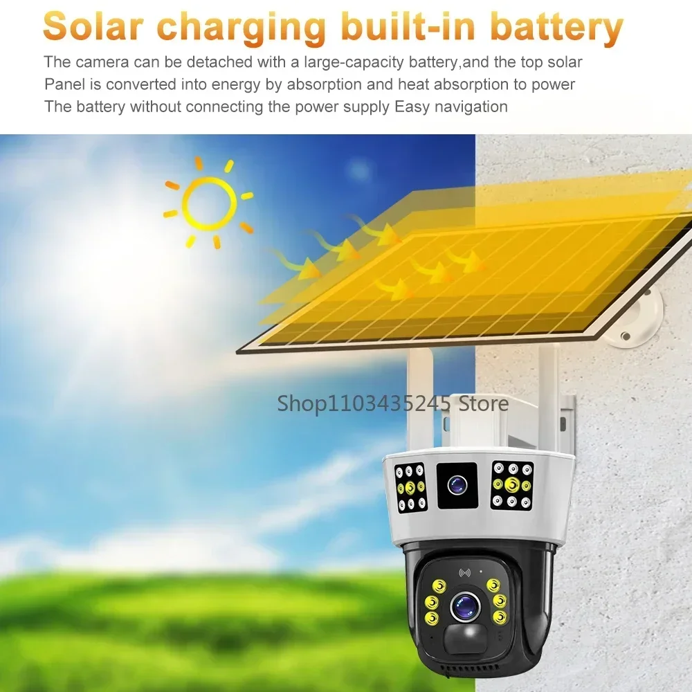 6 k12mp telecamera solare free 256G memory card 4G SIM Card Wifi IP Wireless Security CCTV sorveglianza visione PIR Human Detection Cam