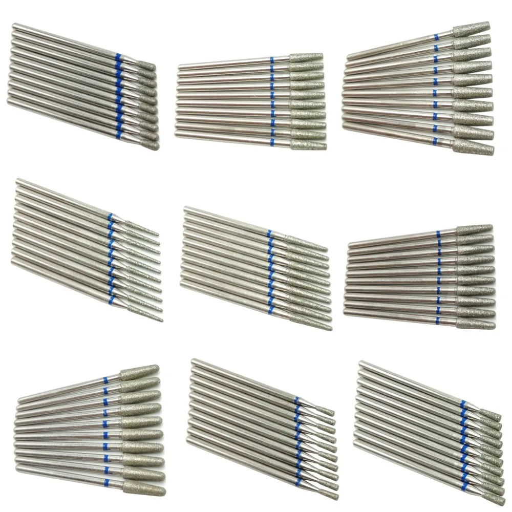 10PcsSet Kim Cương Móng Mũi Rotery Điện Dao Phay Cho Làm Móng Tay Chân Các Tập Tin Cắt Burr Nail Phụ Kiện