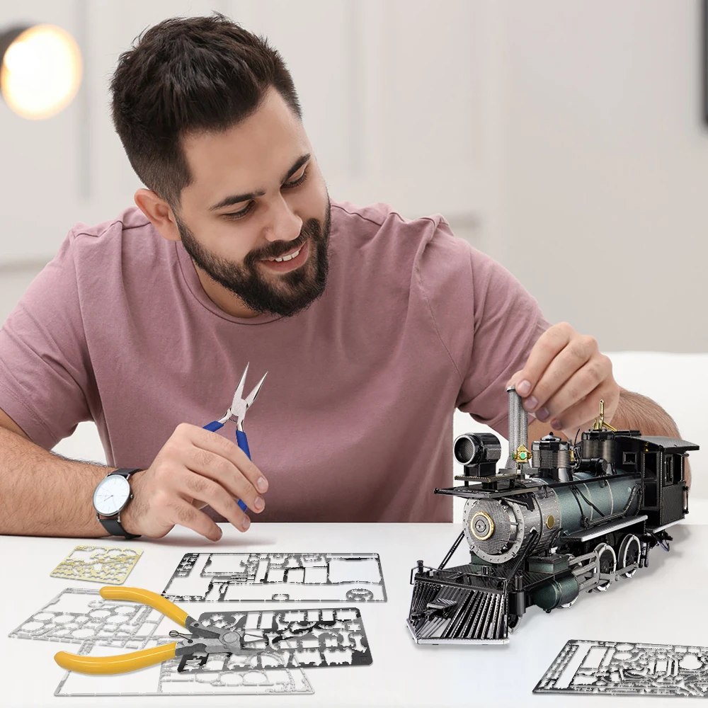 Piececool ปริศนา 3d โลหะ Mogul หัวรถจักร 282 ชิ้นประกอบชุดอาคารชุดของเล่น DIY สําหรับผู้ใหญ่