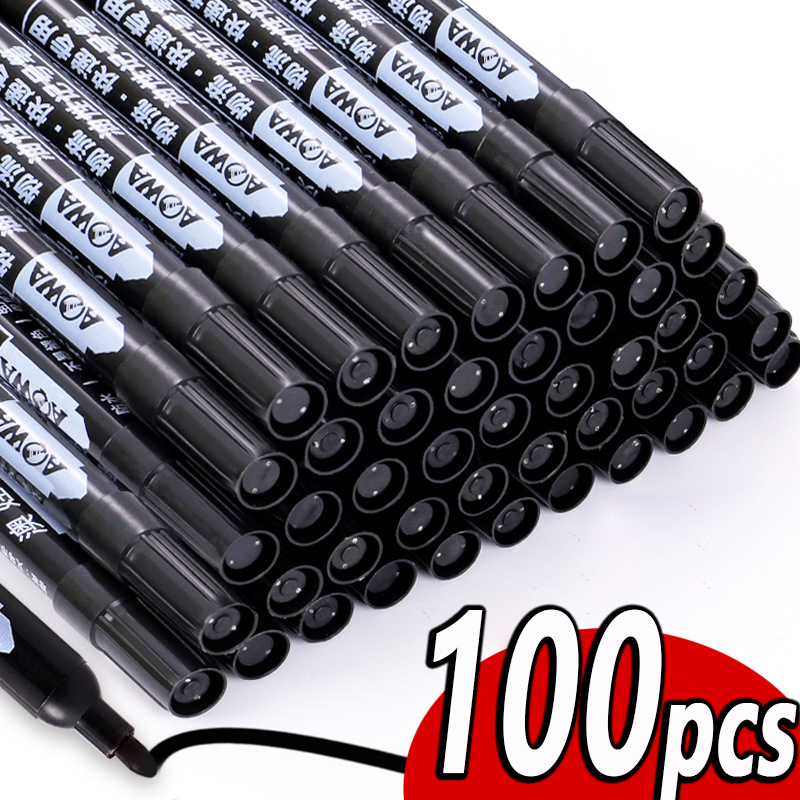 50/100 шт. водонепроницаемые маркеры, прочные маслянистые чернила, быстросохнущие, с толстой головкой для фирменной экспресс-логистики и школы, черный, красный, синий