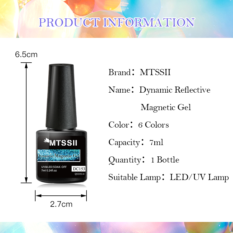Mtssii-esmalte de uñas de Gel UV LED fluorescente, doble luz, Ojo de Gato, camaleón, azul, caramelo, magnético, 7ml