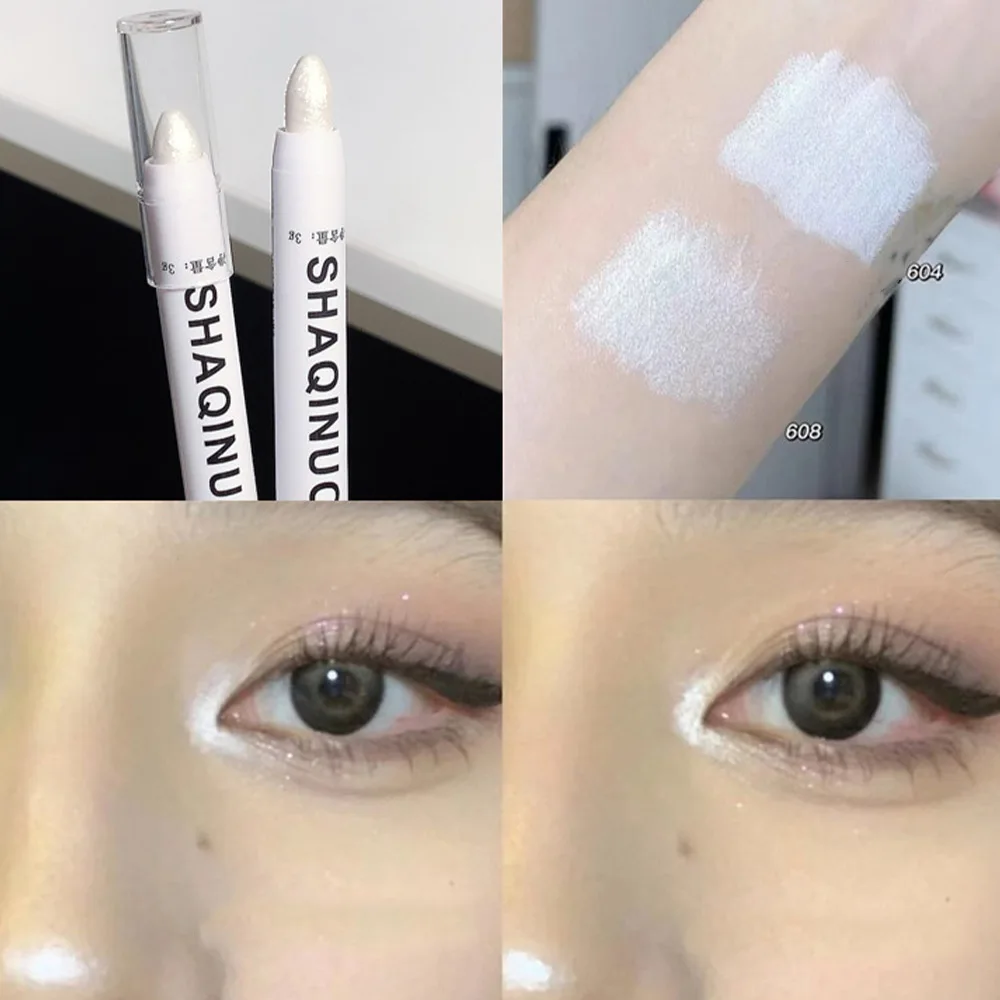Ombretto opaco Stick Eyeliner bianco Evidenziatore argento luccicante