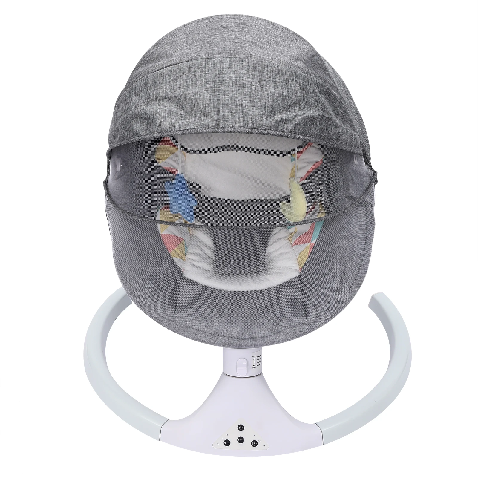 Intelligenter elektrischer Baby-Schaukelstuhl, 220 V, abnehmbare Babyschaukelwiege mit Bluetooth-Musikblock und Staubfilter, starkes Licht