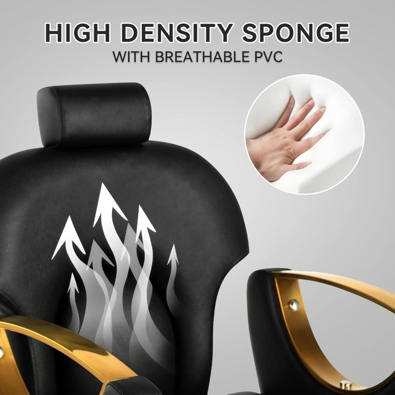 Salon for Stylist,Height Adjustable Hair Chair with ProfessionalHydraulic PUM,Multi-Function Shampoo Tat