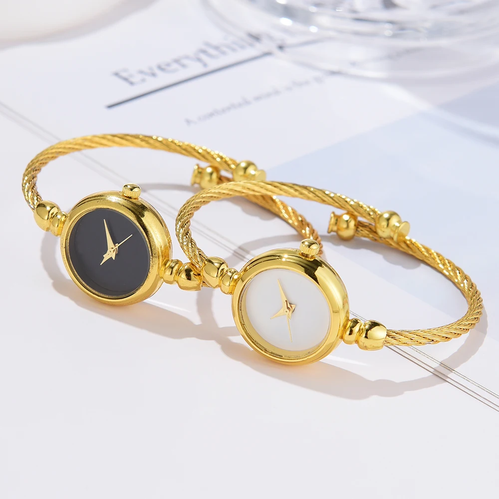 คู่สไตล์สร้อยข้อมือเงินทอง Minimalist นาฬิกาข้อมือแฟชั่นสายคล้องคอผู้หญิงควอตซ์นาฬิกา Casual ผู้หญิงนาฬิกาชุด
