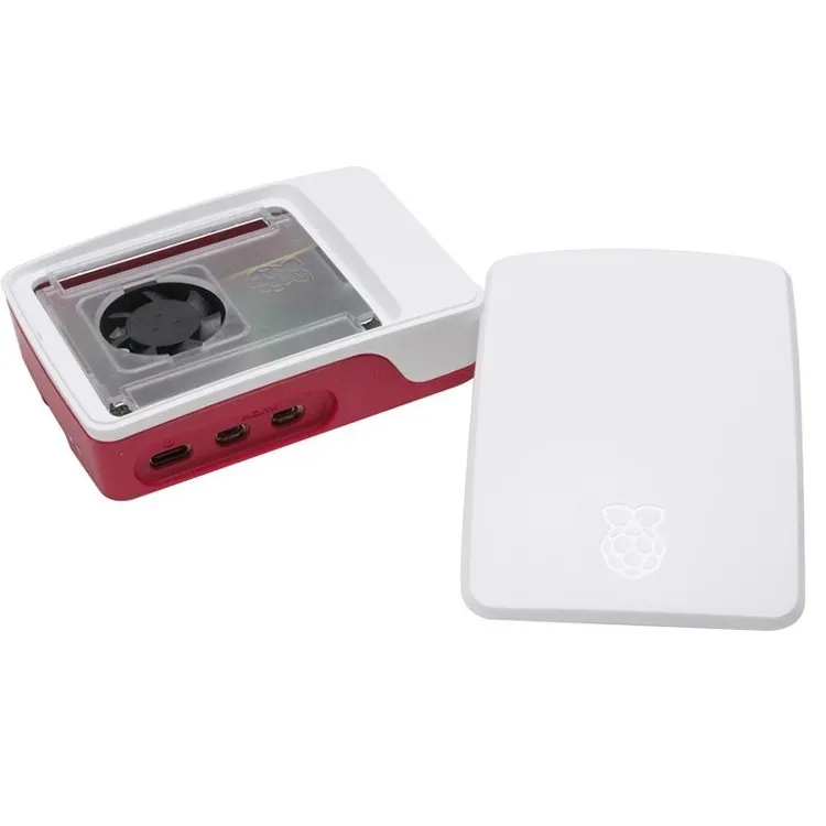 Raspberry pi 5 case, vermelho, branco, abs shell com controle de temperatura, ventoinha, empilhamento, para rpi 5 pi5