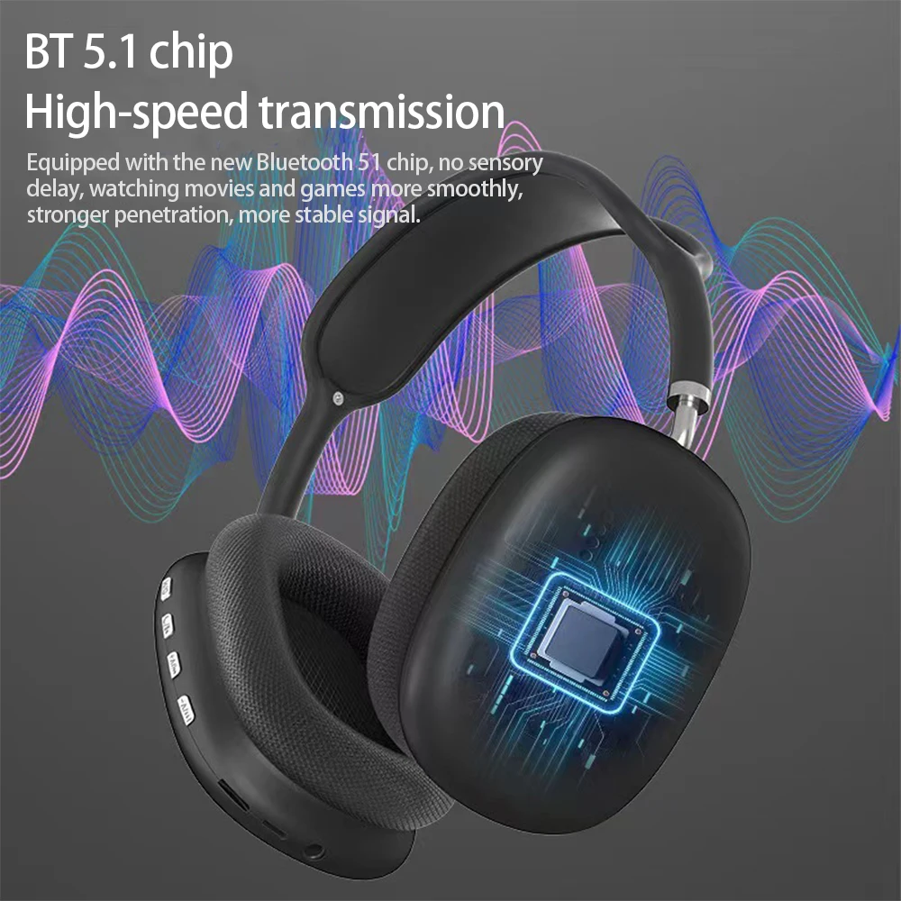 Auriculares inalámbricos P9 con Bluetooth, audífonos con micrófono para deportes al aire libre, videojuegos, cancelación de ruido