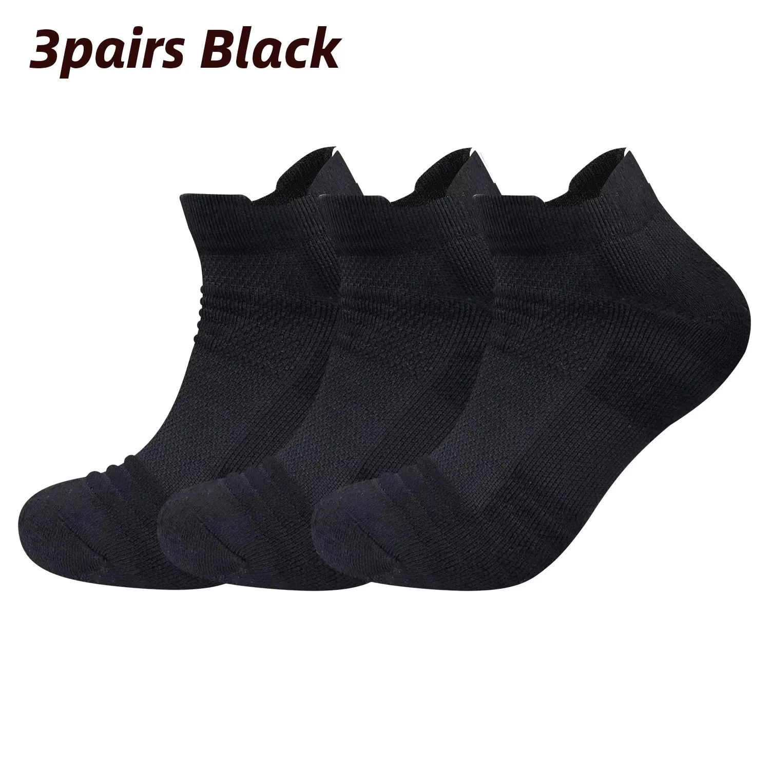 3 Paar Heren Wielersport Sokken Basketbal Hardloop Compressie Enkelsok Zwart Wit Antislip Fiets Fiets Mtb Wielersok