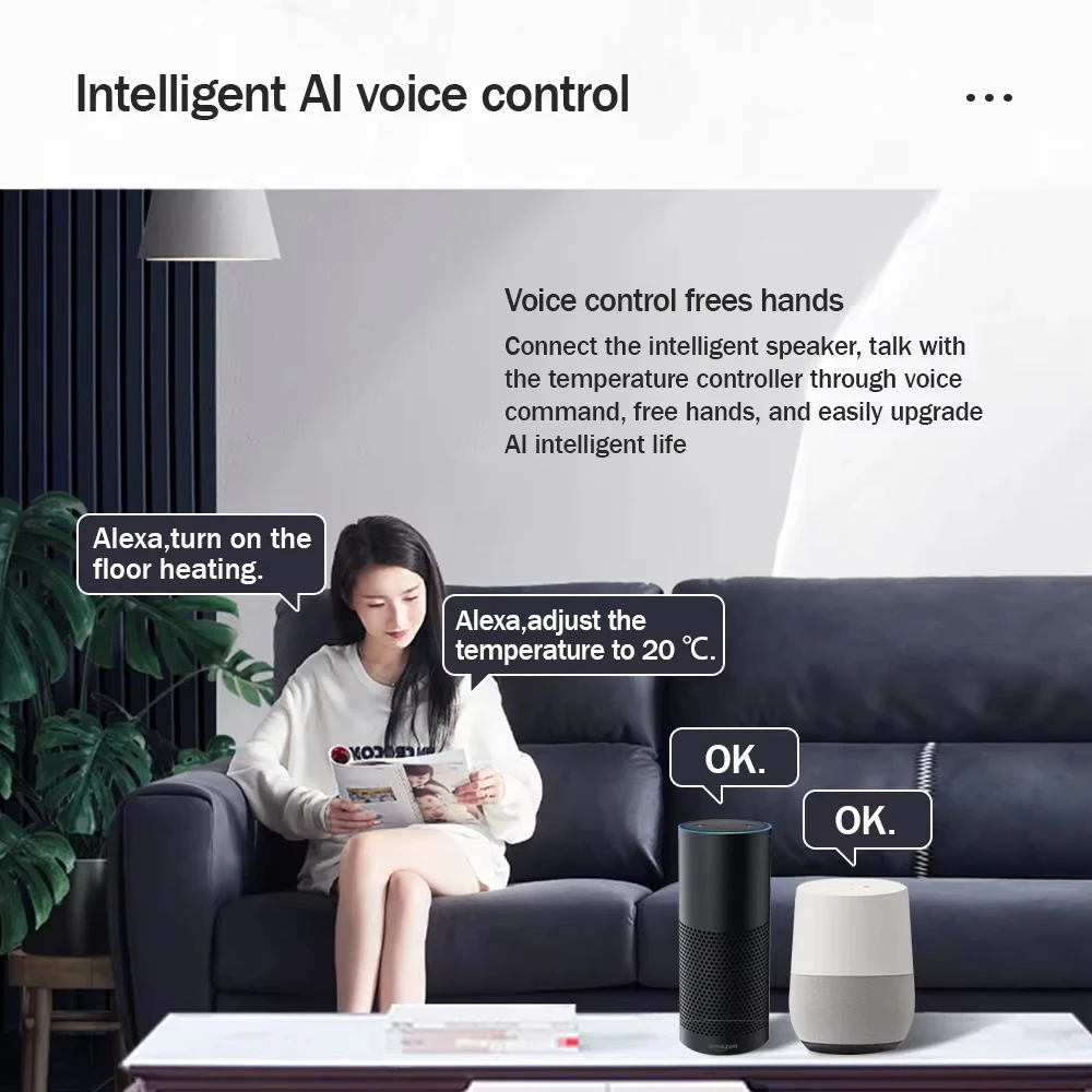 Tuya WiFi Smart Thermostat เครื่องทําความร้อนใต้พื้นไฟฟ้า TRV หม้อต้มแก๊สน้ําอุณหภูมิเสียงรีโมทคอนโทรลสําหรับ Google Home Alexa