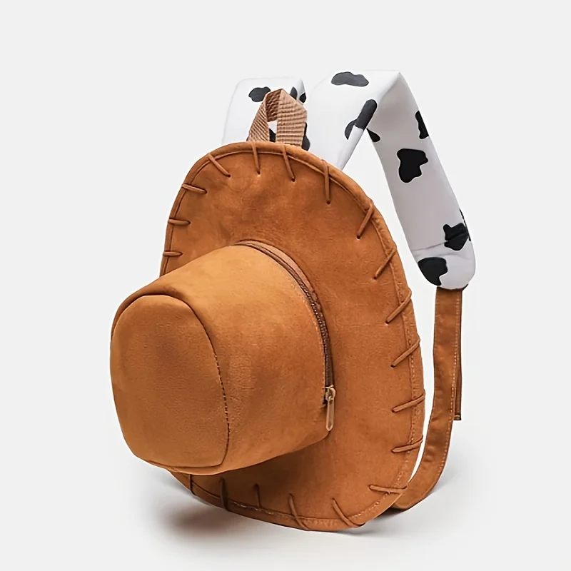 Zaino per cappello legnoso Cartoon Toy Story Zaino da viaggio carino di grande capacità Cinghie con stampa mucca Zaino unisex da viaggio