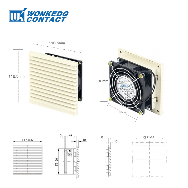 3321-230 промышленный электрический шкаф вентилятор фильтр 92 мм вентиляционный набор крышка затвора радиатор охлаждения система подачи воздуха 230 В