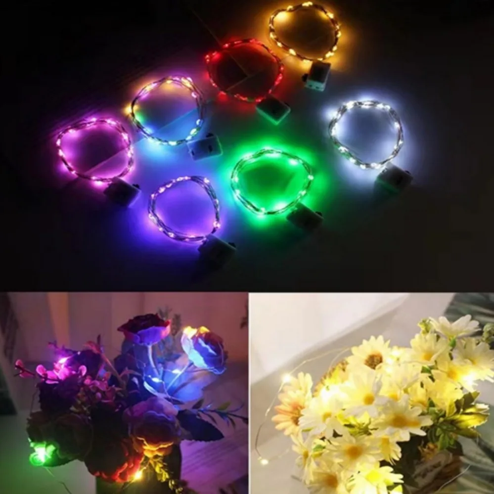 Con batteria Luci a stringa LED Rame Filo d'argento Ghirlanda Luce Lucine impermeabili Decorazione per feste per Natale Matrimonio