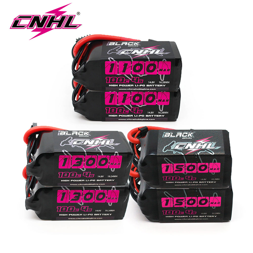 2 шт. CNHL 4S 14,8 В Lipo аккумулятор 1100 мАч 1300 мАч 1500 мАч 100C с разъемом XT60 для FPV Самолет Дрон Квадрокоптер Вертолет