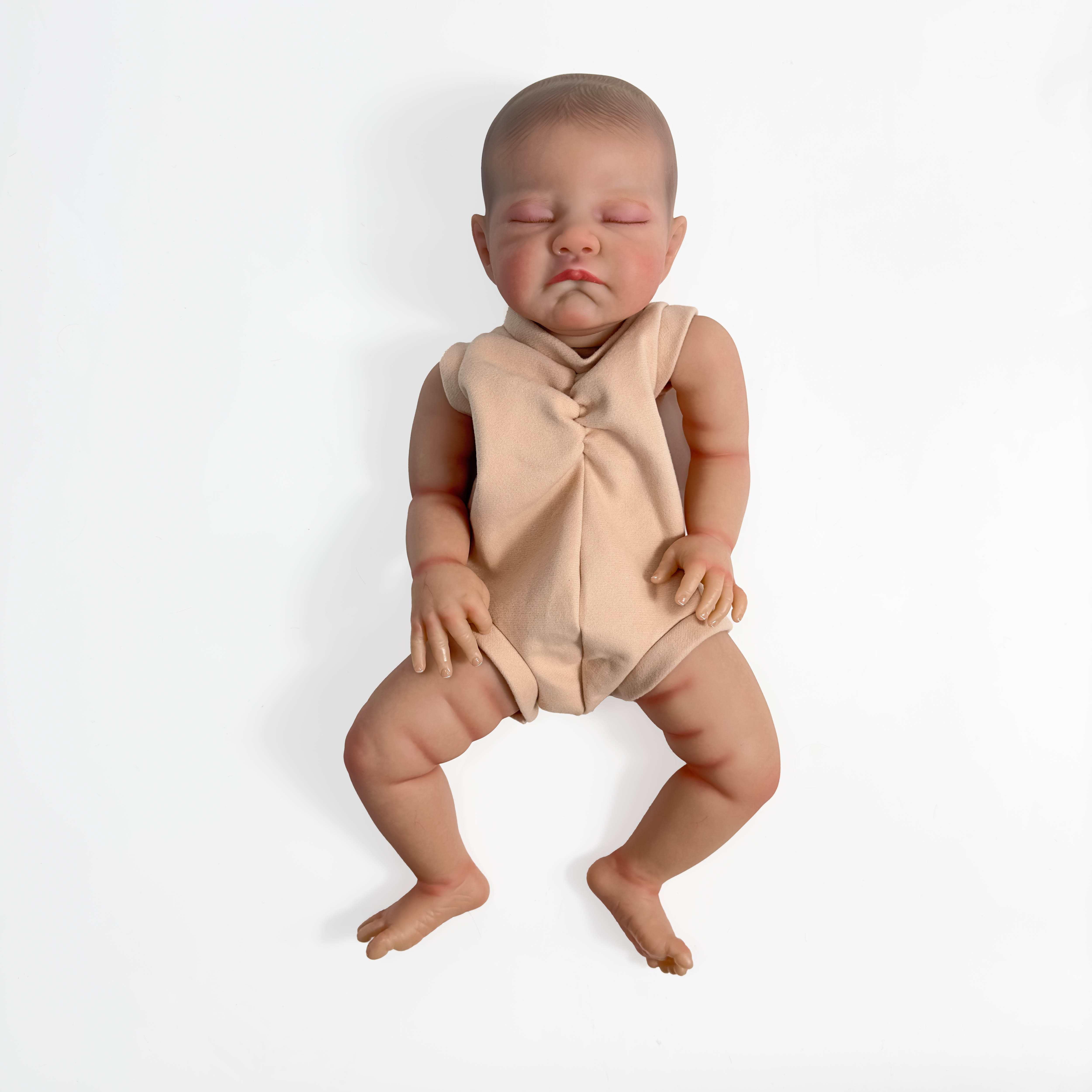 NPK 20 polegadas já pintadas peças de boneca reborn agosto dormindo bebê pintura 3D com veias visíveis corpo de pano incluído