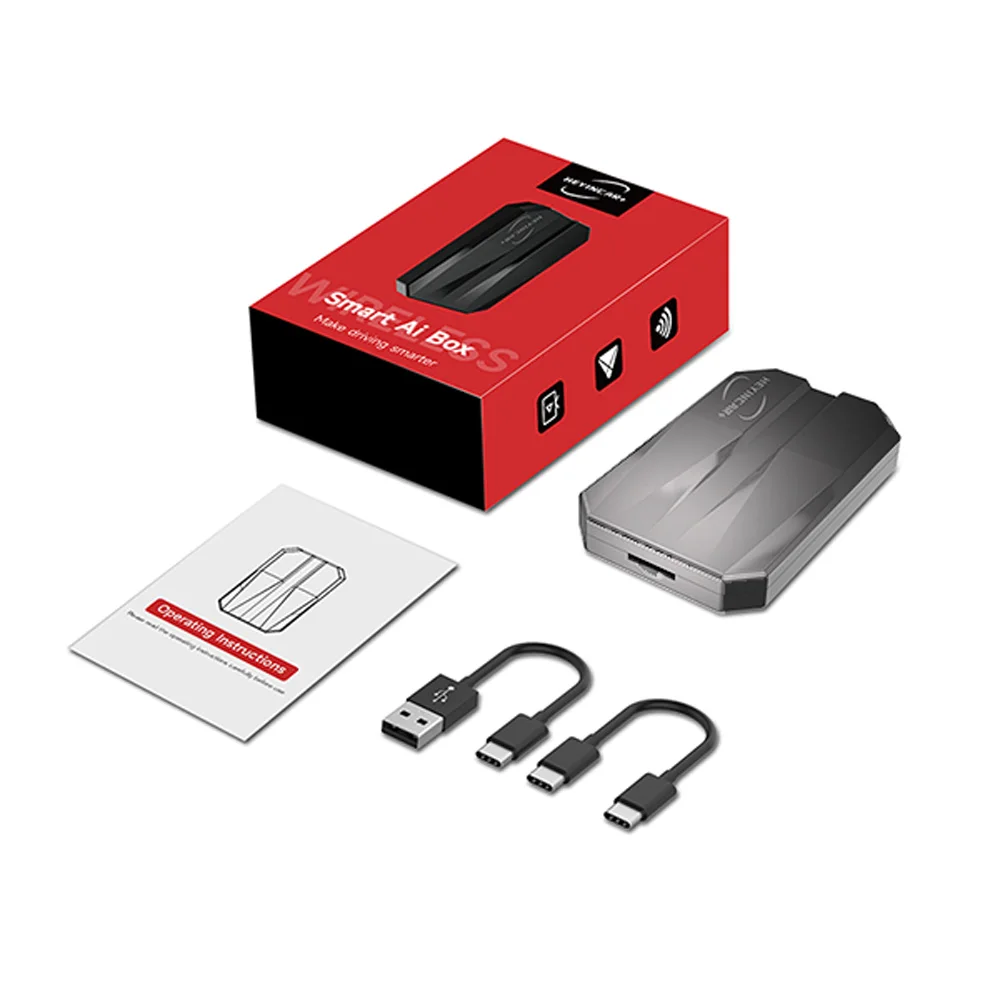 HEYINCAR CarPlay Smart Ai Box Plus, Android 11, CarPlay inalámbrico, Android Auto, YouTube, Netflix, adaptador IPTV, Sistema Inteligente para coche