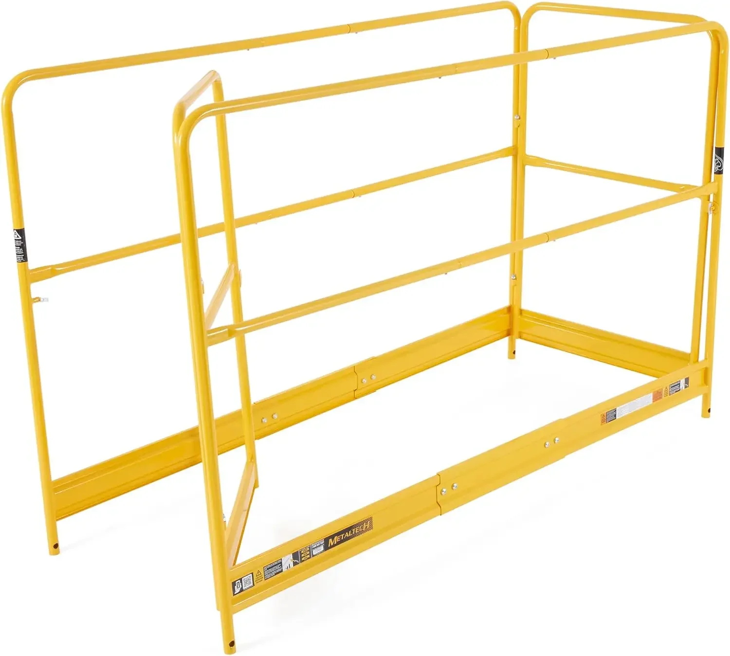 6 Foot Safety Guardrail,Baker Style Metal Guardrails Accessory System,for Scaffolding Platform,with Non-Slip Deck,1 Pack, Yellow