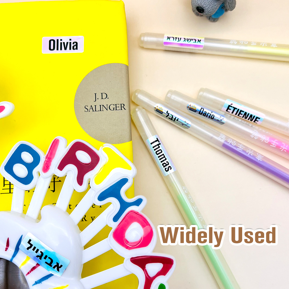 200pcs Custom Hebrew Name Tag Sticker Waterproof Self-adhesive Personalized First Name Label for Children School Stationery