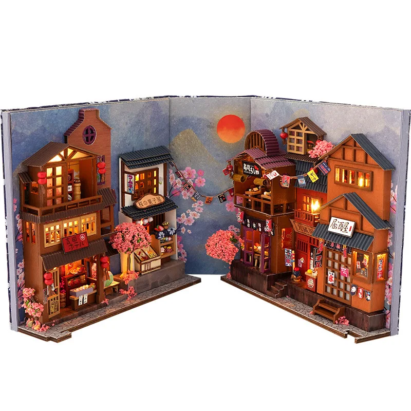 Kit de modèle de maison de beurre de coin de livre de bricolage, étagère en bois l'inventaire, insertion d'étagère, collection d'anime, cadeaux de jouet d'anniversaire