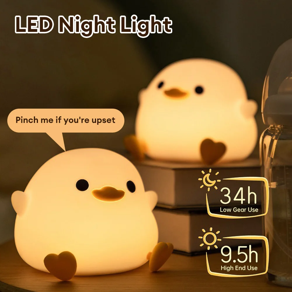 Lampka nocna LED Cute Big Face Rabbit Night Light Kid Touch Sensor Timing USB Akumulator na prezenty urodzinowe Wystrój sypialni