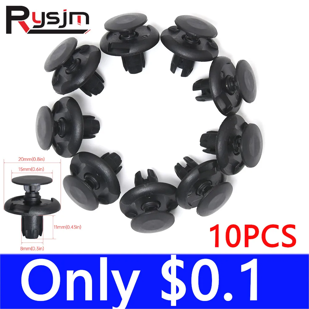 10 Chiếc Nhựa Tự Động Dây Lỗ 8Mm Khởi Động & Cốp Xe Kẹp 8Mm Xe Ốp Lưng Tấm Chắn Cửa Fender lớp Lót Kẹp Bình Giữ Nhiệt Cho Xe Nissan