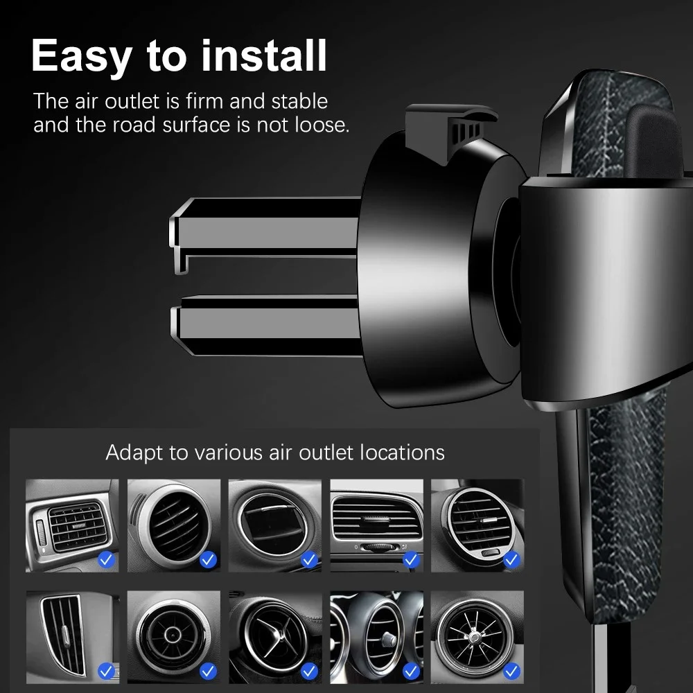 Soporte de montaje con Clip para salida de aire de coche, soporte de gravedad, soporte para móvil de coche para iPhone, Xiaomi, Samsung, soporte de navegación GPS