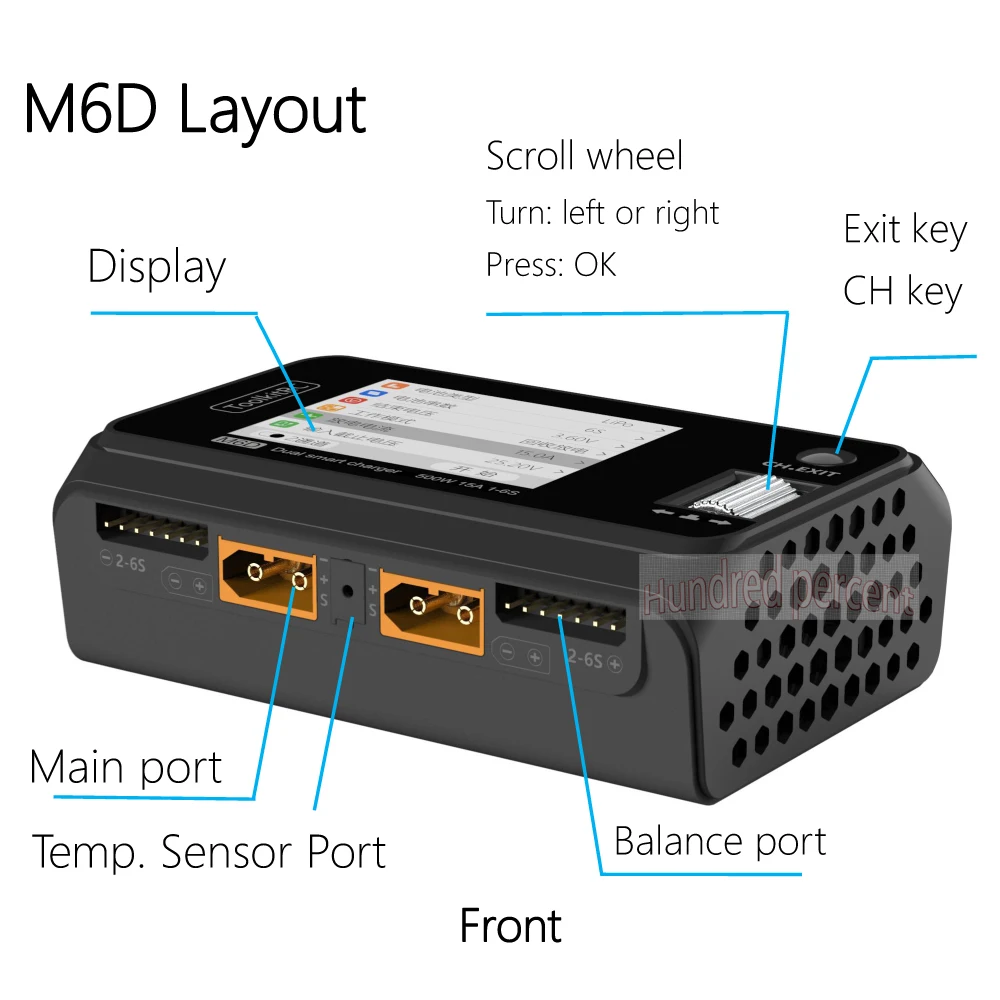 ToolkitRC M6D V3 500W 15A DC Dual Channel MINI Smart Ladegerät Entlader Für 1-6S Lipo Batterie FPV Modell Ersatzteil Ersetzen