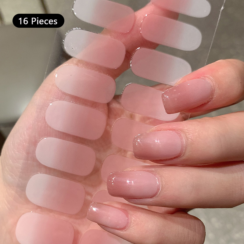 Pegatina para uñas de cobertura completa, color degradado, autoadhesivo, envolturas completas simples para uñas, efecto térmico DIY, fabricación de manicura