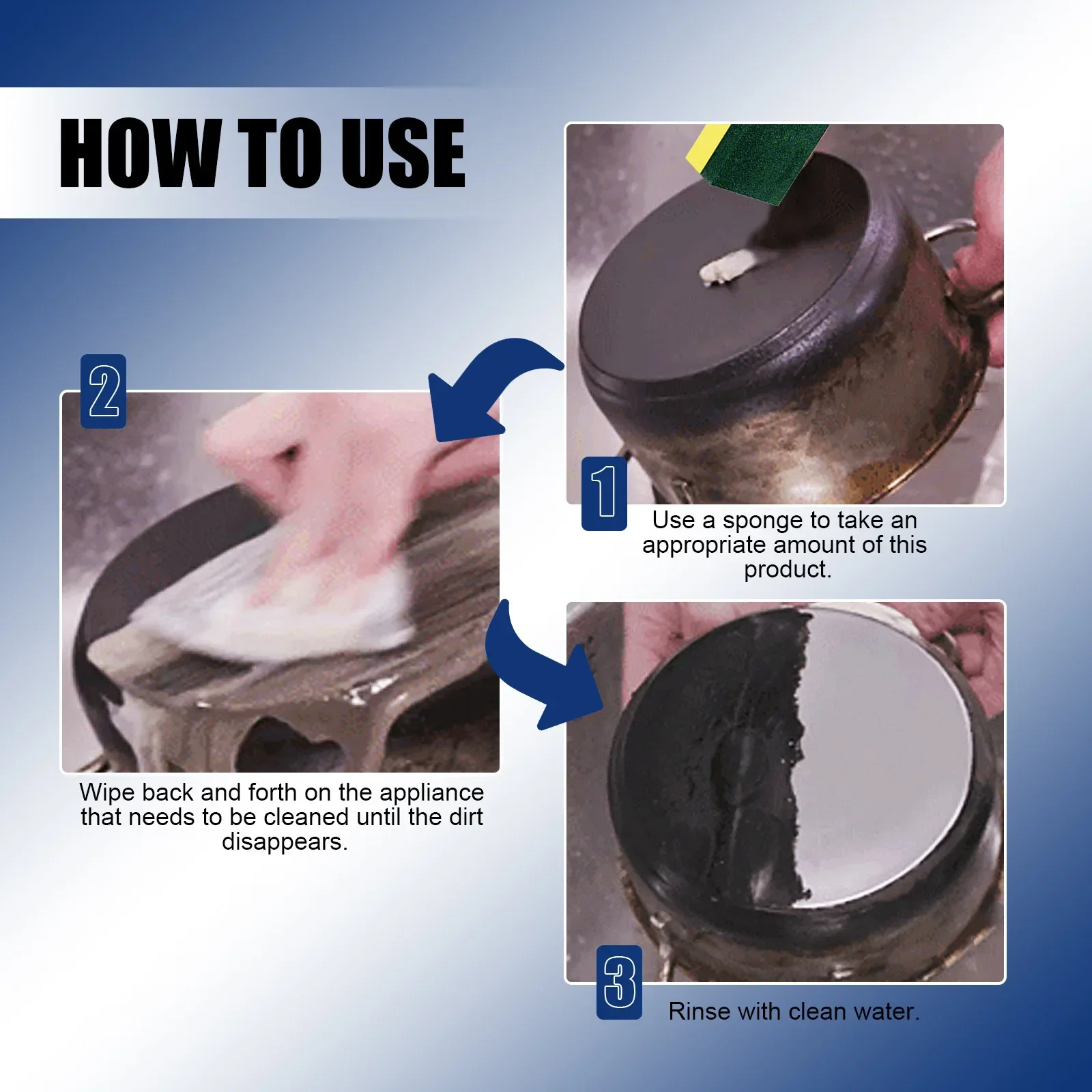 100ml Stainless Steel Cleaning Cream Kitchenware Stain Dirt Cleaner Washing Pot Bottom Scale Pan Rust Removal