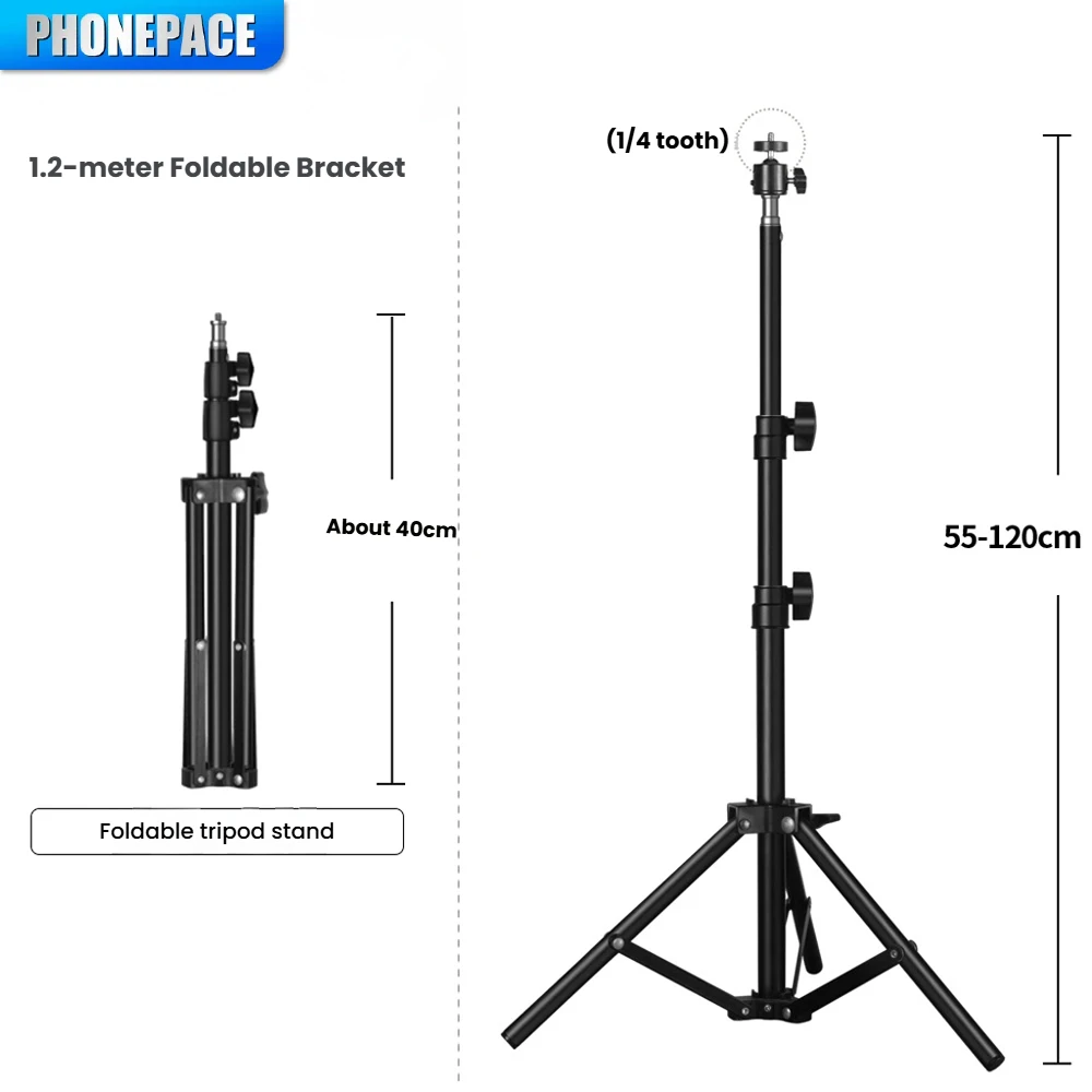 Suporte de tripé dobrável PHONEPACE - Projetor Câmera Suporte para notebook de computador para celular Base estável durável