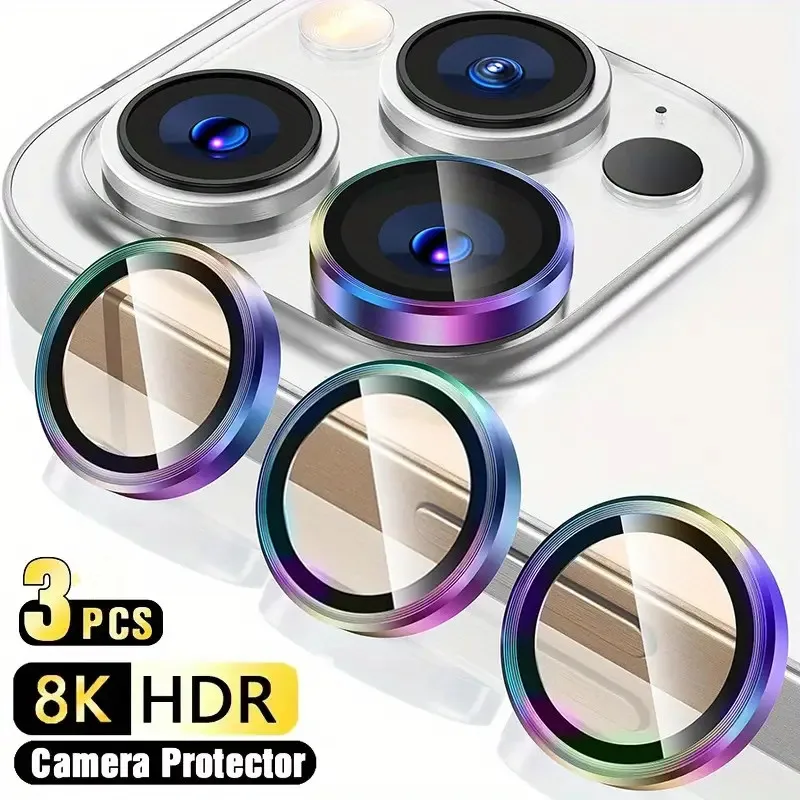 3 шт. металлическое защитное стекло для объектива для iPhone 16 13 12 11 14 15 Pro Max, защитная пленка для мини-камеры для iPhone 16 14 15 Plus