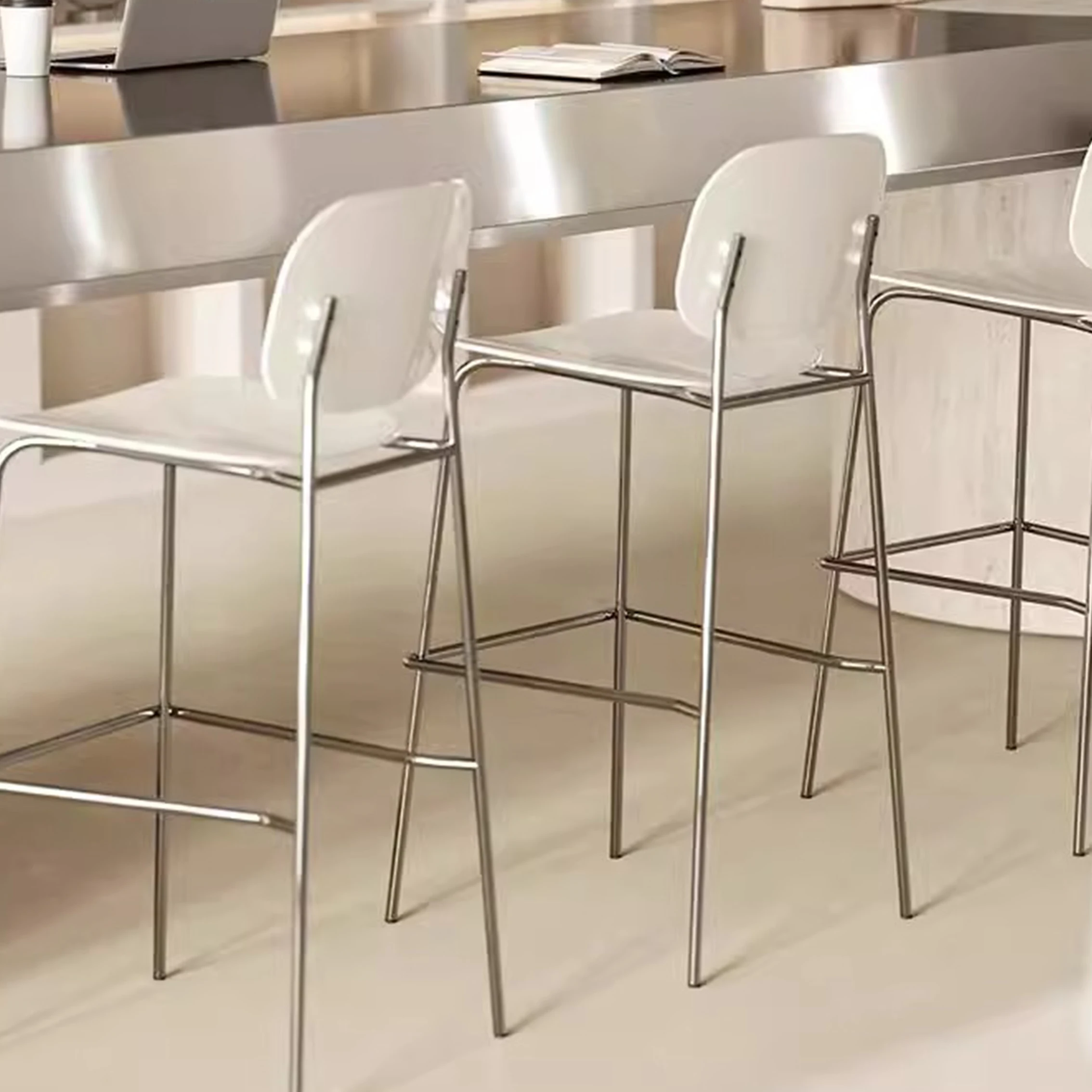 Simple Modern High Counter Height Bar Chairs Plastic Height Bar Chairs Stools for Kitchen Restaurant Table Bar Stools