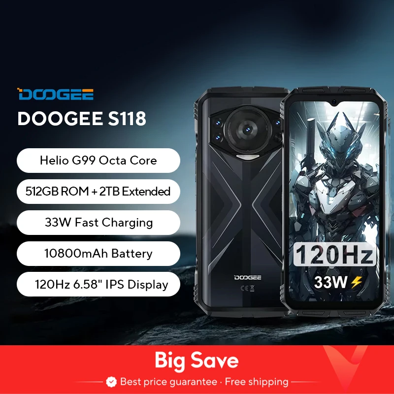 [Weltpremiere] doogee s118 robustes Smartphone 20GB(8 12GB verlängert) 6.58 "fhd Bildschirm Helio G99 10800mah 50mp ai Kamera nfc