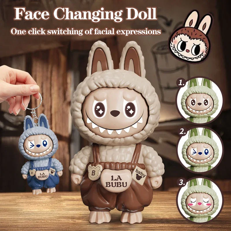กด Face เปลี่ยนตุ๊กตาของเล่นจี้การ์ตูนสร้างสรรค์พวงกุญแจ Decompression น่ารักเปลี่ยนหน้าเกมพวงกุญแจรถ Desktop Decor