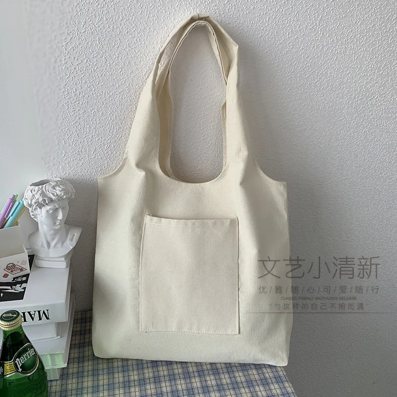 French Style Canvas Bag 2025 New Women's Large Capacity Single Shoulder Backpack Versatile Bookbag Handbag Trendy Student Bag