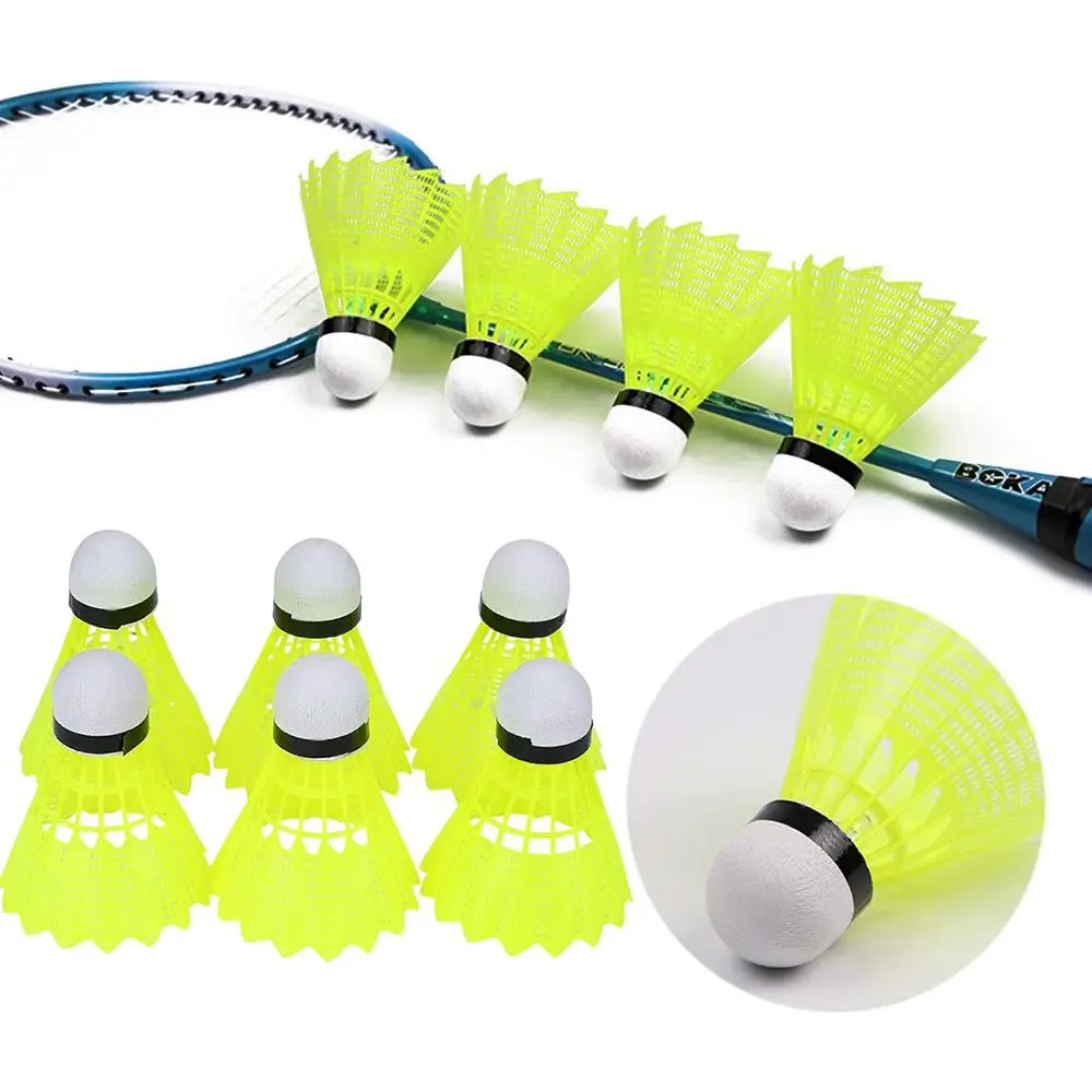 Volantes duraderos de nailon para interiores y exteriores, 3/6 piezas, color amarillo, para entrenamiento de Bádminton