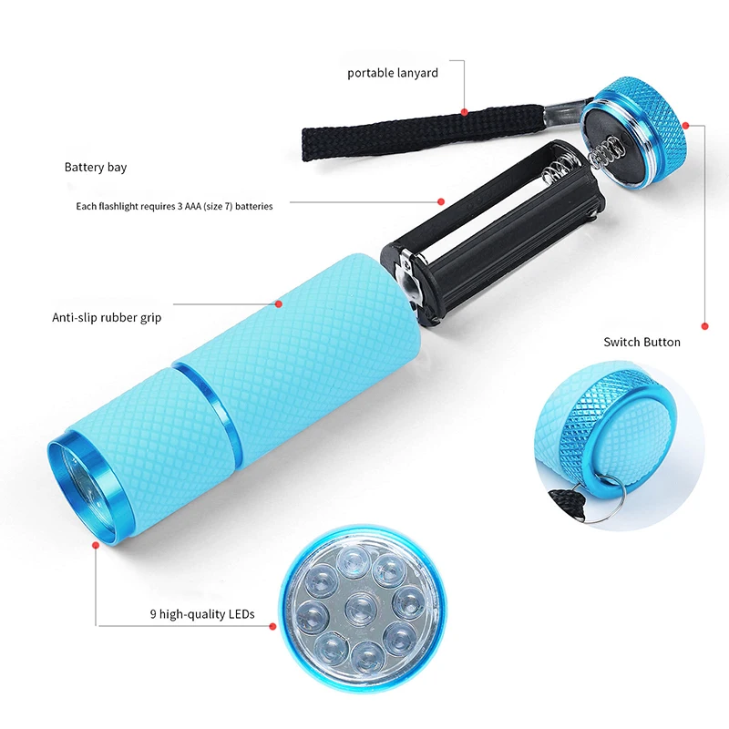 เครื่องเป่าเล็บ MINI 9 ไฟ LED ไฟฉาย UV โคมไฟสําหรับเจลแบบพกพาเล็บเล็บเครื่องมือศิลปะมือถือแห้งเร็ว