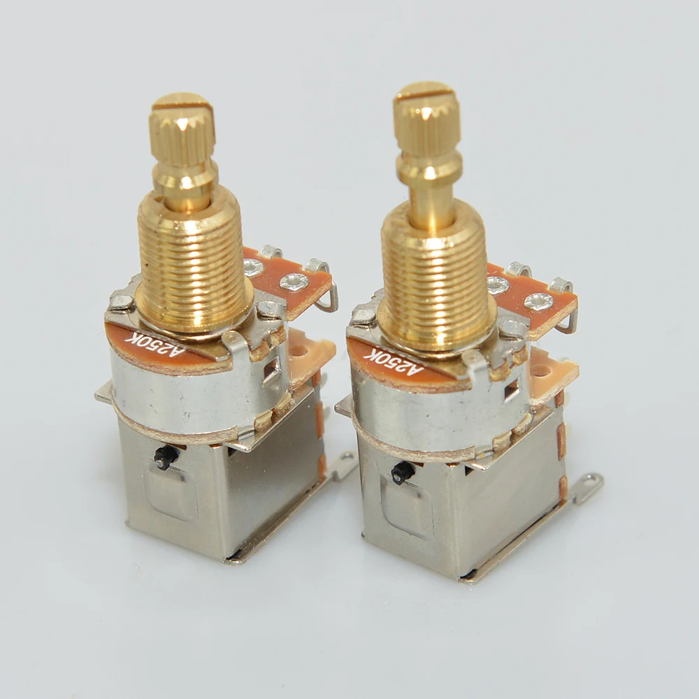 1 Chiếc Đàn Guitar Đẩy/Đẩy Chiết Áp A250K/B250K/A500K/B500K Đồng Ngắn Dài Chia Trục Mới phiên Bản Không Dây Kéo Nữa