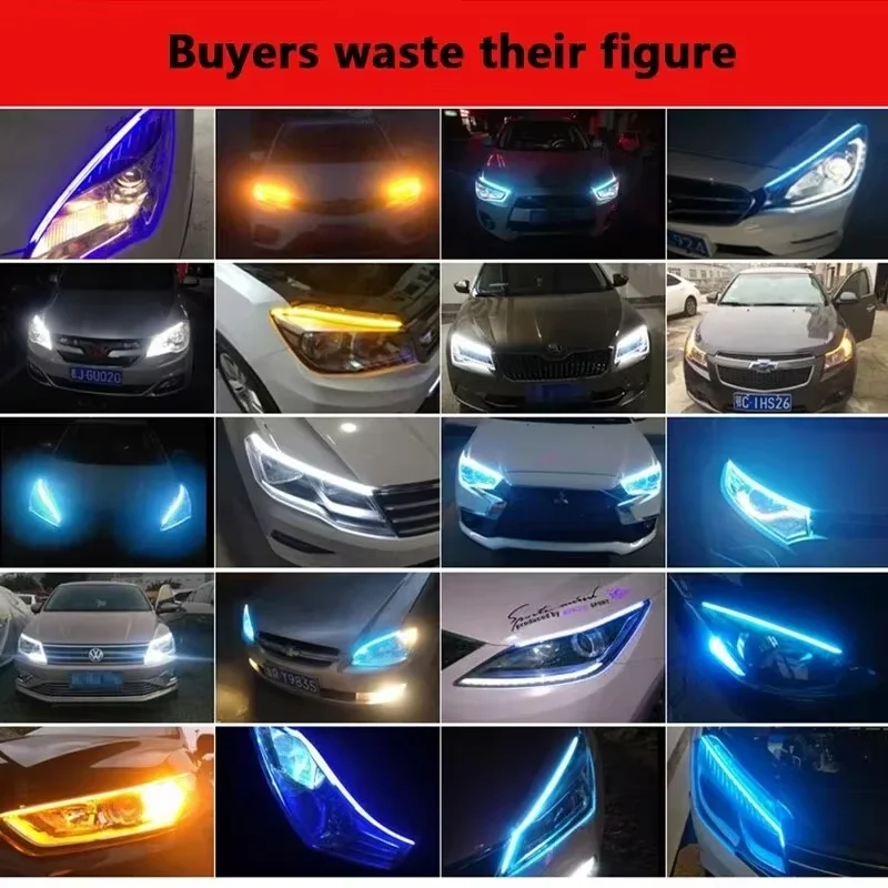 2 個オートバイ装飾ストリップモーターブレーキ流れるライトターンシグナルランプ LED デイタイムランニングライトテールライト DRL 防水