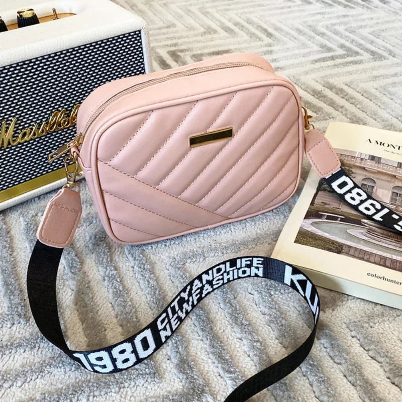 Borsa a tracolla casual per fotocamera con tracolla in PU da donna di alta qualità, borsa a tracolla per cellulare