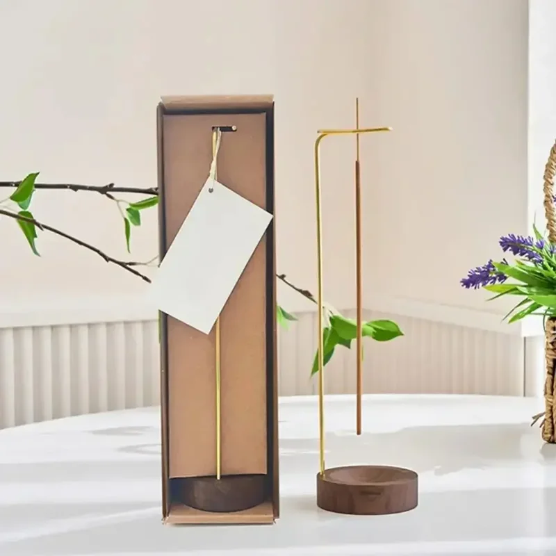 Liquidación_Palo de incienso, exquisito adorno decorativo de madera para quemador de incienso con Base, suministro decorativo para sala de estar