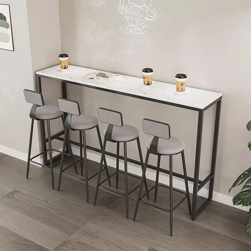 Mesa de bar de parede para uso doméstico, mesa alta para sala de estar, restaurante, leite, loja de chá, mesa longa, balcão de bar com conjunto de cadeiras