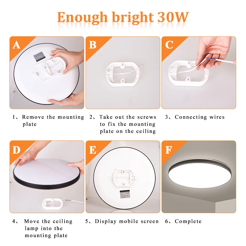 Lampada da soffitto a LED Super Power-Saving 18W-40W interni Lustre camera da letto Garage bagno elettrodomestico luci apparecchio lampadario a Led